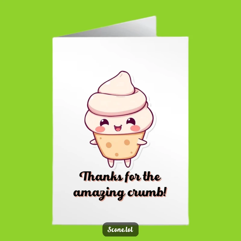Free Printable Thank You Card: Scone Character Bounce - Funny Downloadable