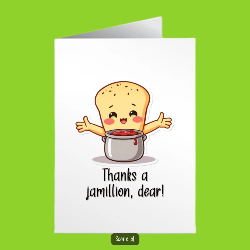 Free Printable Thank You Card: Scone's Jam Embrace, Humorous Downloadable Gratitude