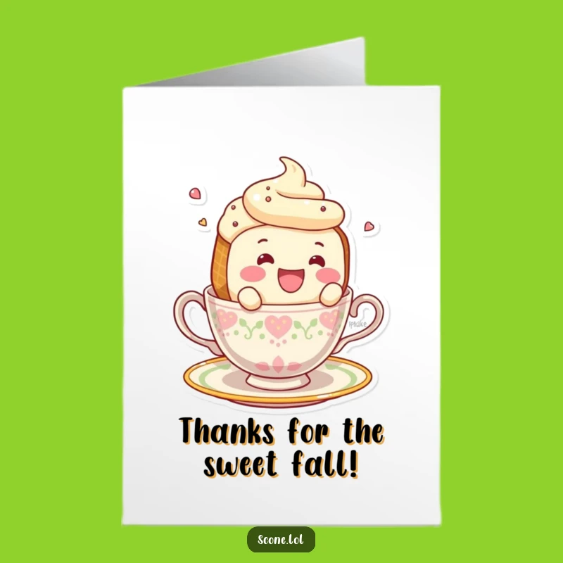 Free Printable Thank You Card: Scone Teacup Mishap - Grateful Funny Gift