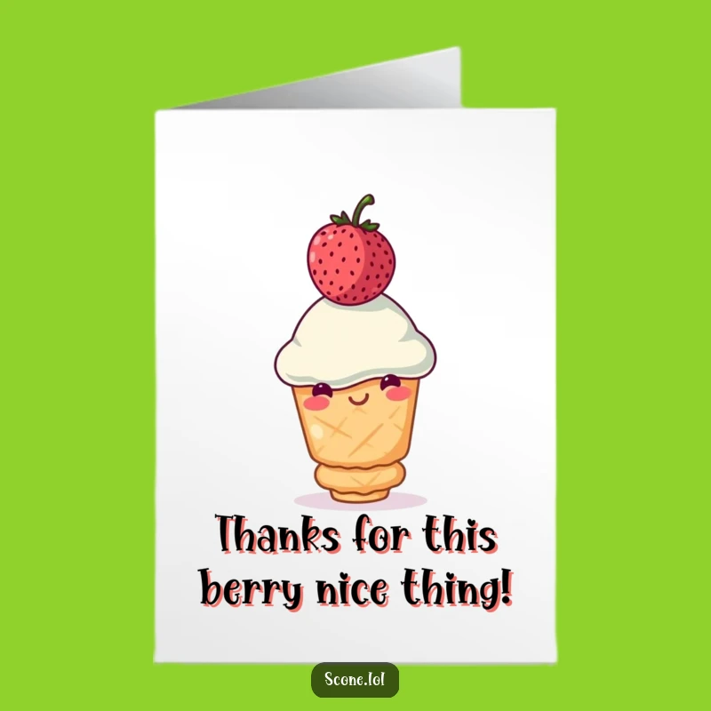 Free Printable Thank You Scone Card: Wobbly Berry Balance Funny Gift