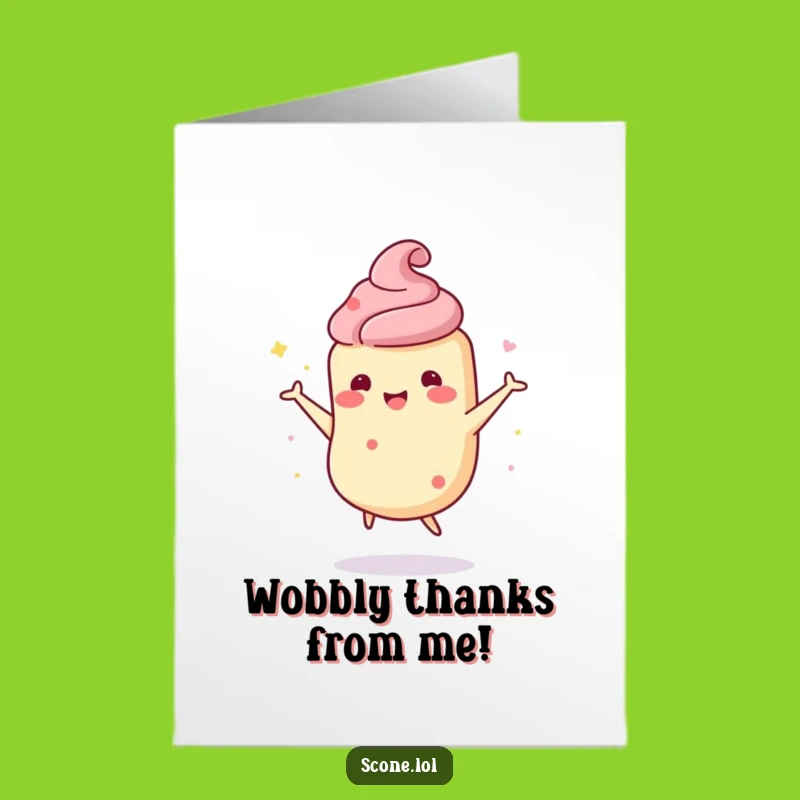 Free Printable Wobbly Thank You Scone Card: Cheerful Downloadable Gift for Thanks!