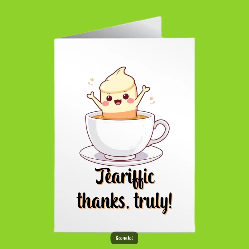 Scone Tea Leap Free Printable Thank You Card - Funny Downloadable