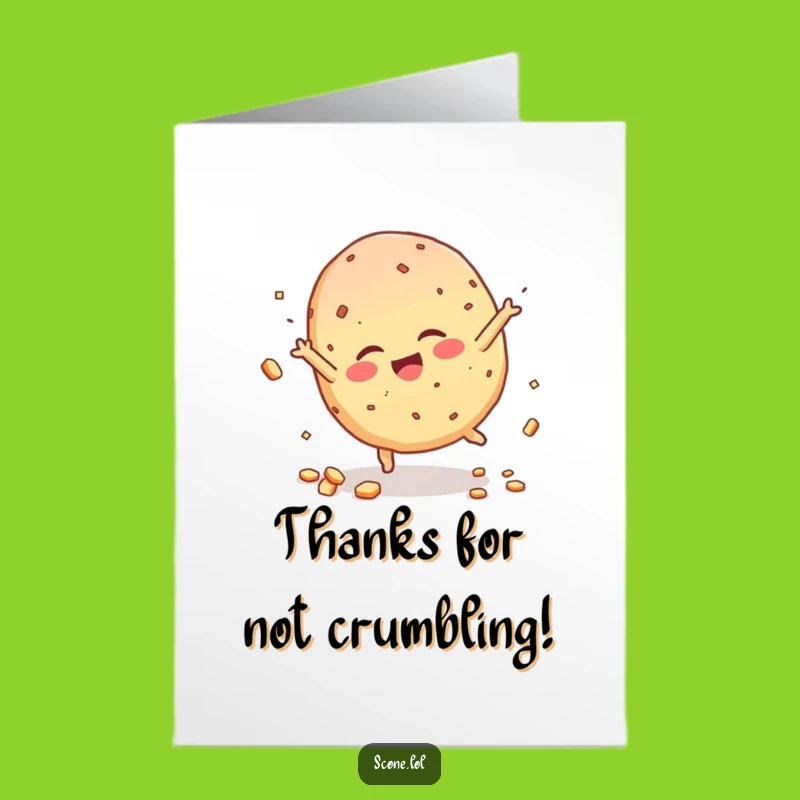 Free Printable Thank You Card: Giggling Scone Cartwheel, Playful Downloadable Gift