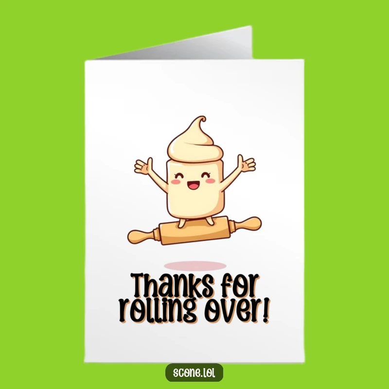 Funny Free Printable Scone Thank You Card - Rolling Pin Teeter for a Downloadable Gift