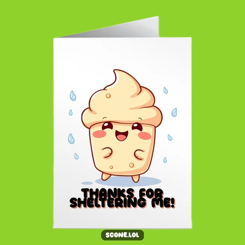 Free Printable Thank You Scone Card: Dodging Raindrops with a Grin, A Fun Greeting