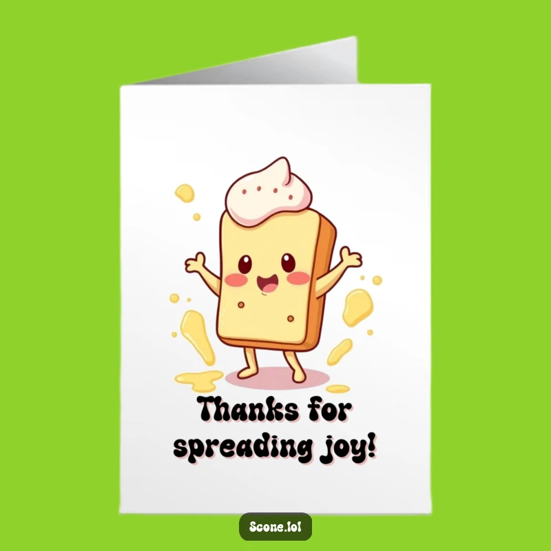 Free Printable Thank You Card: Joyful Scone Boogie, Humorous Downloadable Gratitude