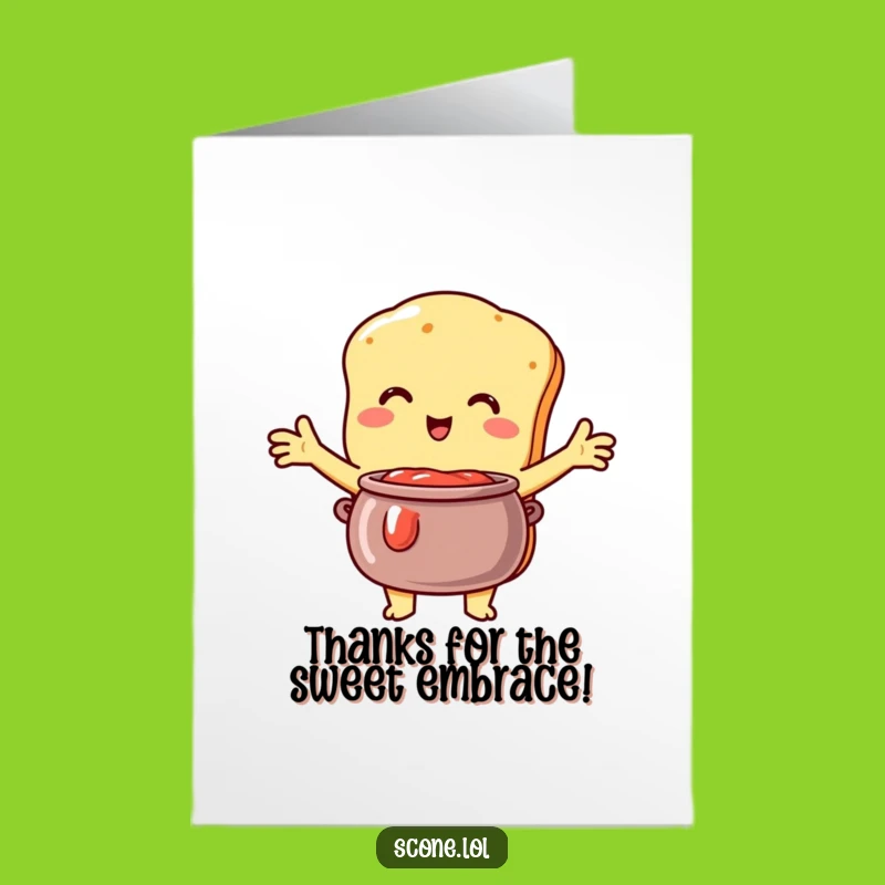 Free Printable Scone Thank You Card: Jam Hugging for a Funny Downloadable Gift