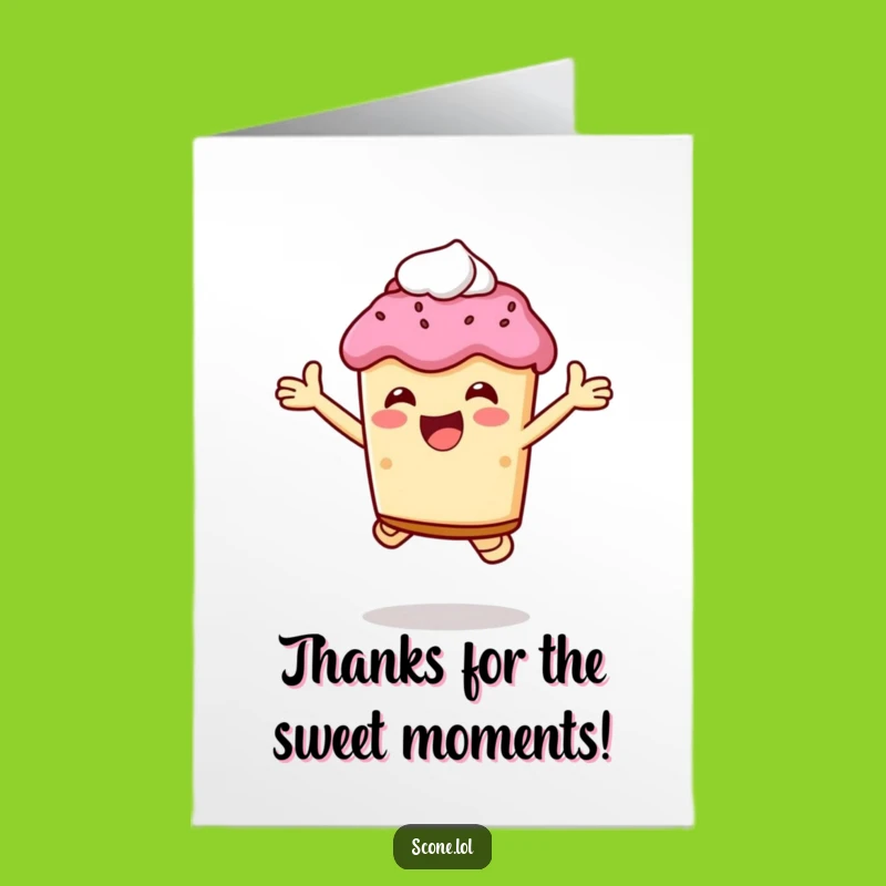Free Printable Thank You Card: Scone Cream Jump Funny Downloadable Gift