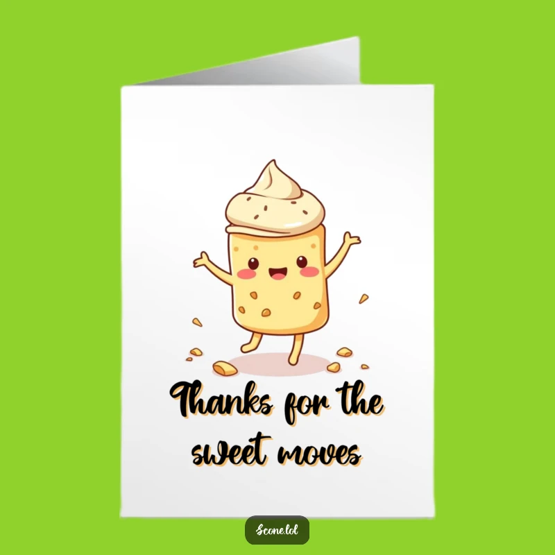 Free Printable Thank You Card: Dancing Scone, Funny DIY Downloadable Gift