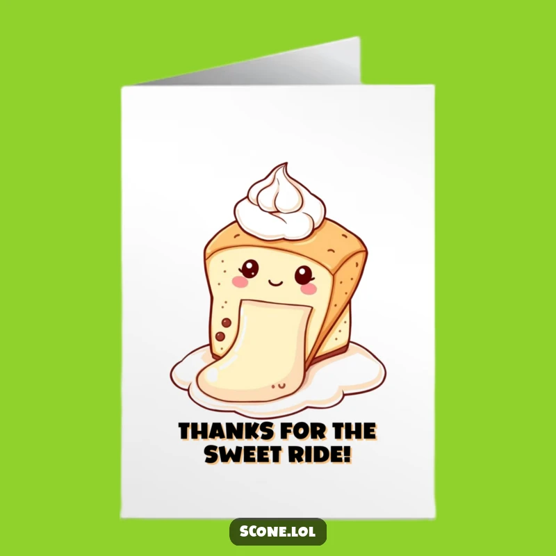 Free Printable Thank You Scone Card: Cream Slide Gratitude Funny Gift
