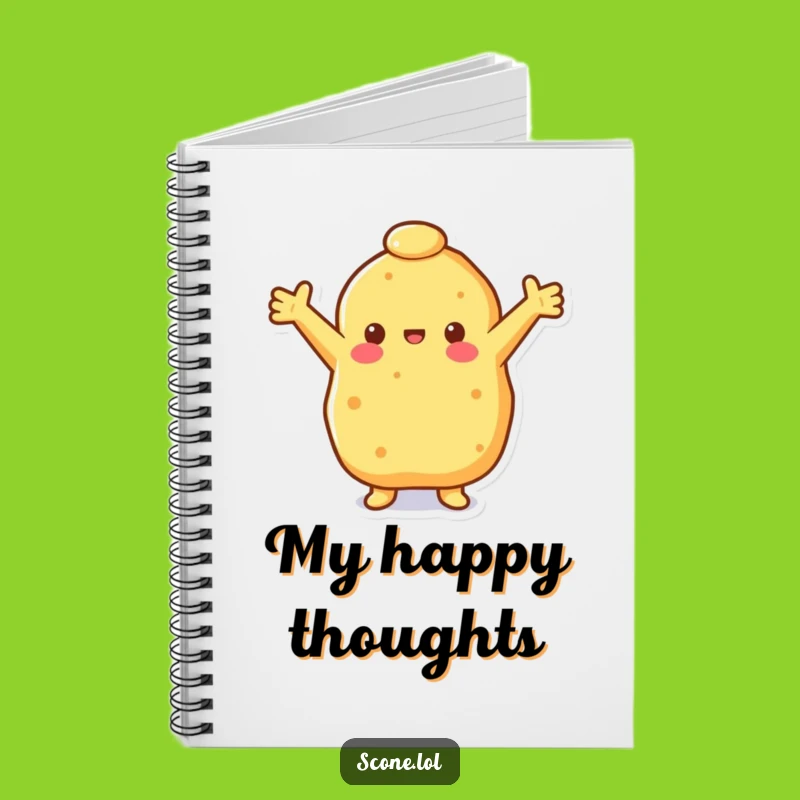 Funny Happy Scone Notebook: Jot Down Joyful Thoughts with Open Arms