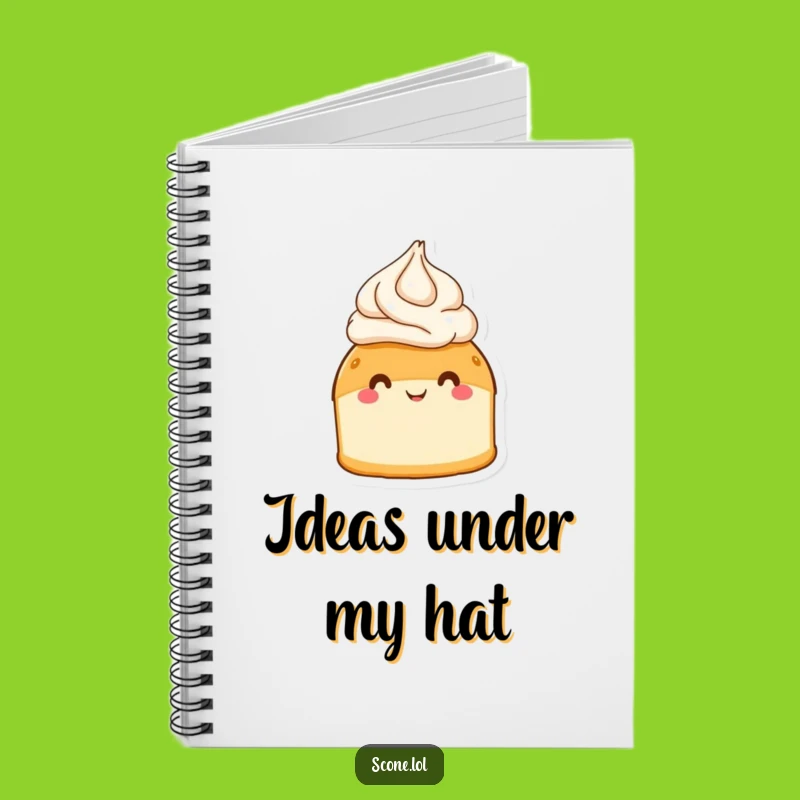 Funny Scone Cream Hat Notebook - Jot Down Your Sweetest Thoughts with Joy!
