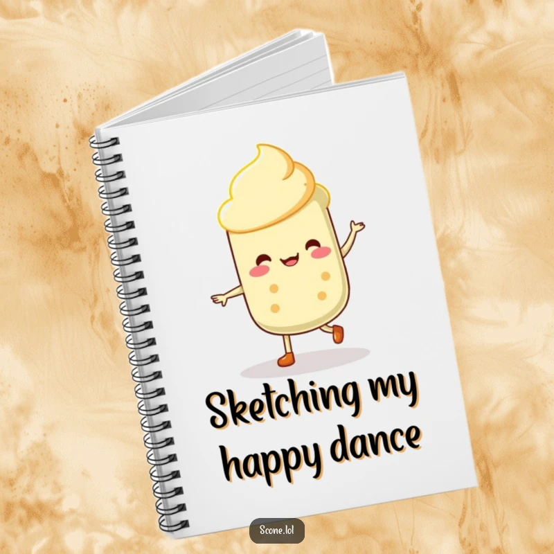 Funny Scone Dancer Notebook: A lined notebook with a cover showing a scone character doing a merry little jig.