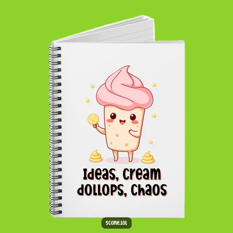 Funny Scone Juggling Cream Notebook: Jot Down Ideas with Pastry-Inspired Fun