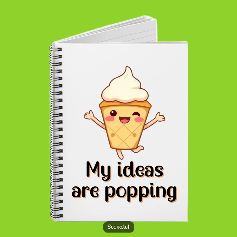 Funny Scone Notebook with Cream Hat - Jot Down Ideas with Humor - Gift for Writers