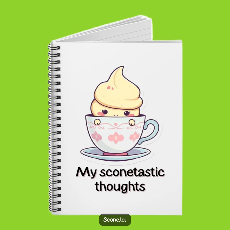 Funny Scone Teacup Peek Notebook: Jot Down Your Sweetest Thoughts!