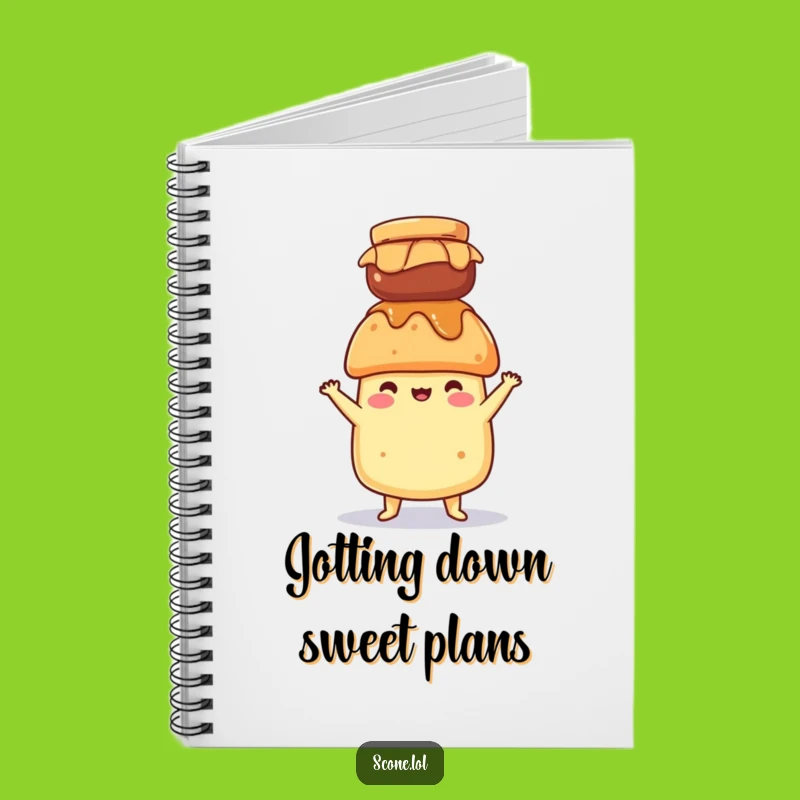 Funny Balancing Scone Jam Jar Notebook - Jot Down Your Jams Funny Gift
