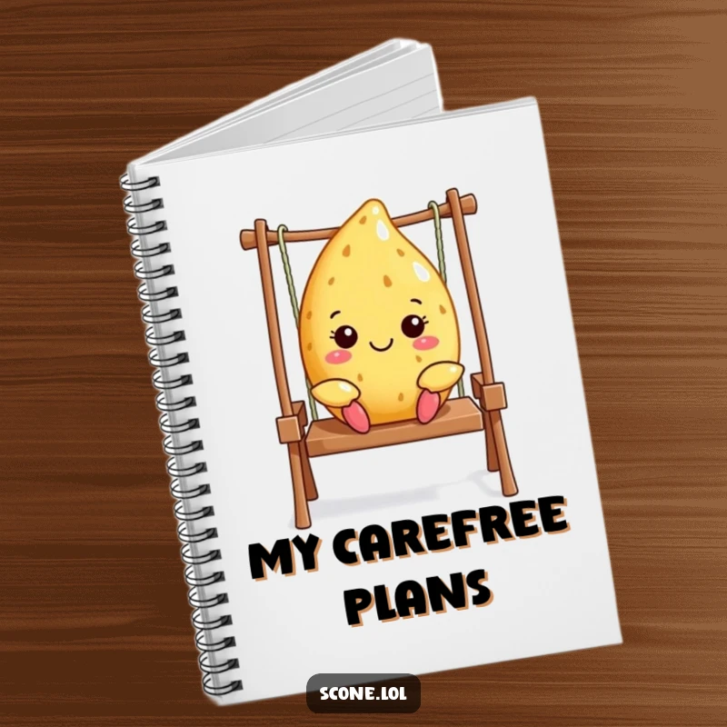 Funny Scone Journal: A happy scone swings on this notebook, perfect for jotting down cheerful thoughts. Excellent funny gift.