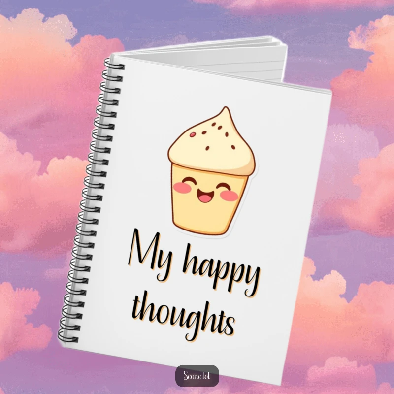 Funny Scone Journal: A giggling scone with rosy cheeks graces this notebook, perfect for sweet ideas. Excellent funny gift.