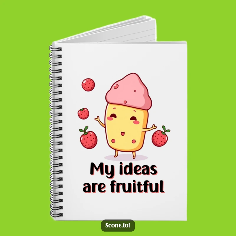 Funny Scone Notebook - Juggling Berries - Journal for Playful Minds
