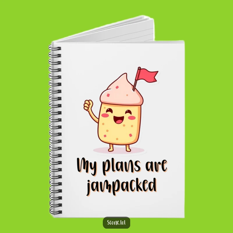 Funny Scone Notebook with Jam Flag - Jot Down Cheerful Ideas - Gift