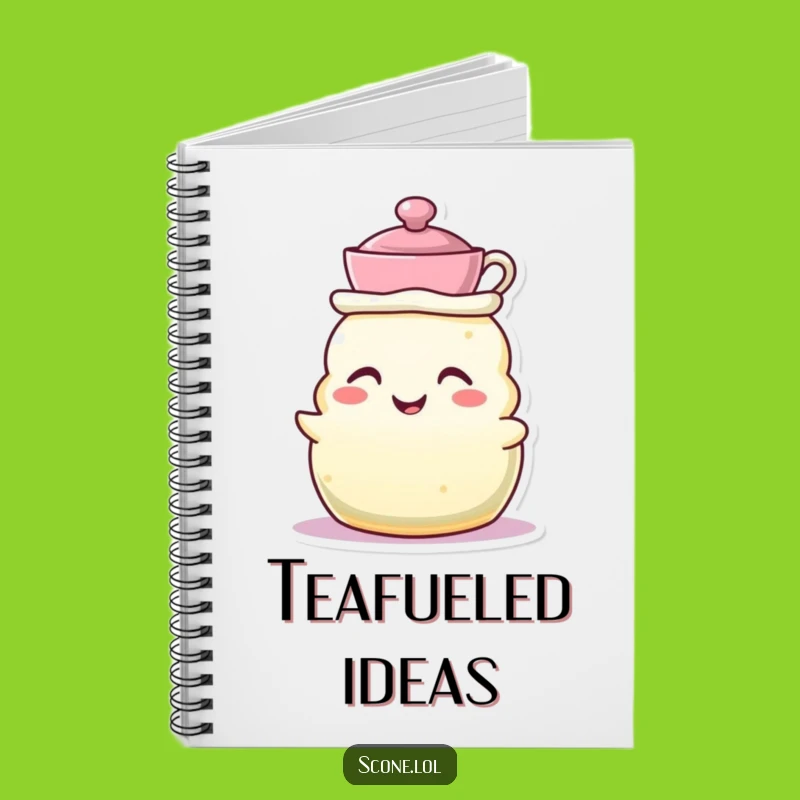 Funny Teacup Hat Scone Notebook - Journal for Whimsical Tea Time Thoughts
