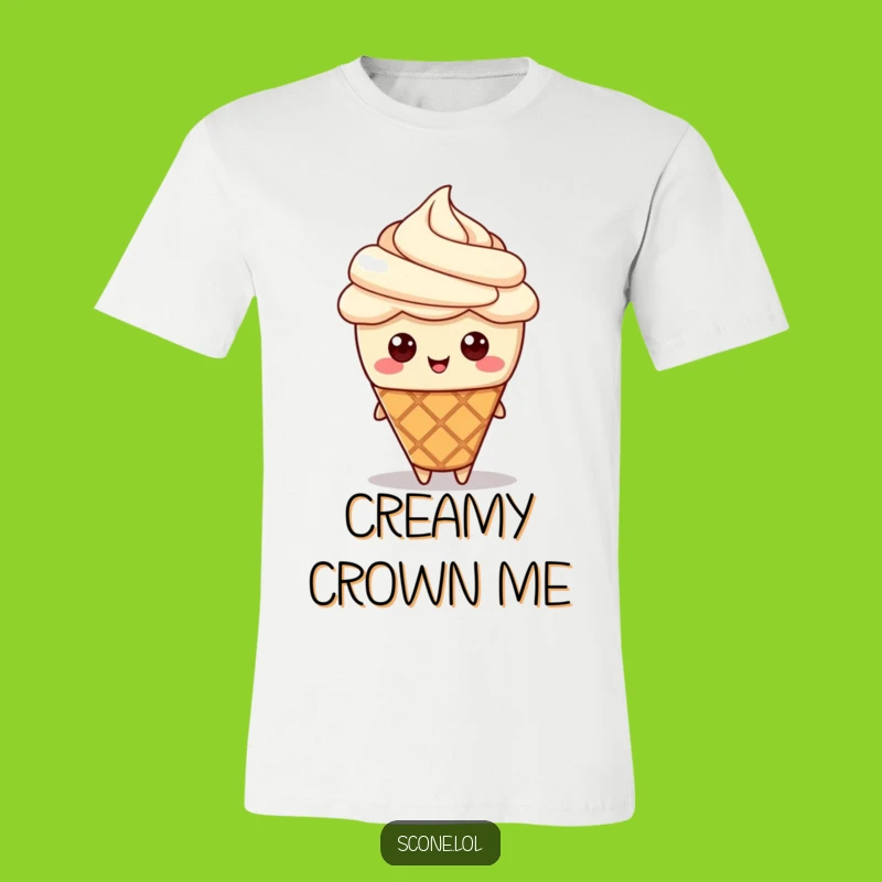 Funny Scone Cream Hat T-Shirt: Stylish Pastry Character for Fashionable Laughs