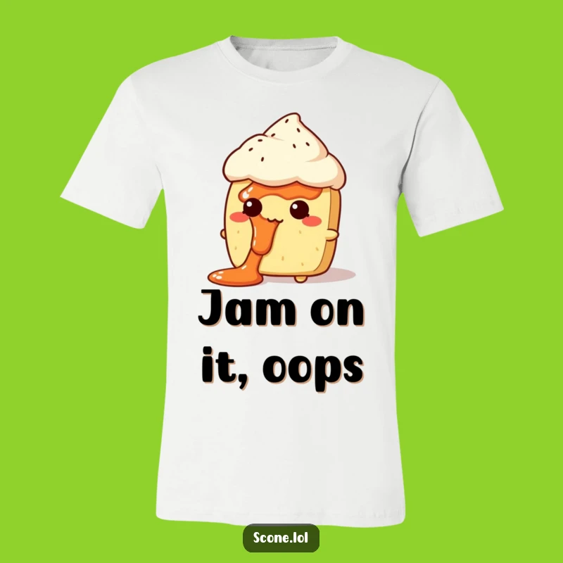 Funny Jam Face Scone T-Shirt: Wear Your Oops Moments with This Pastry Tee