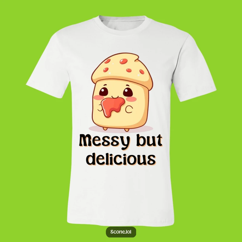 Funny Jam-Faced Scone T-Shirt - Messy Treat Lover Apparel