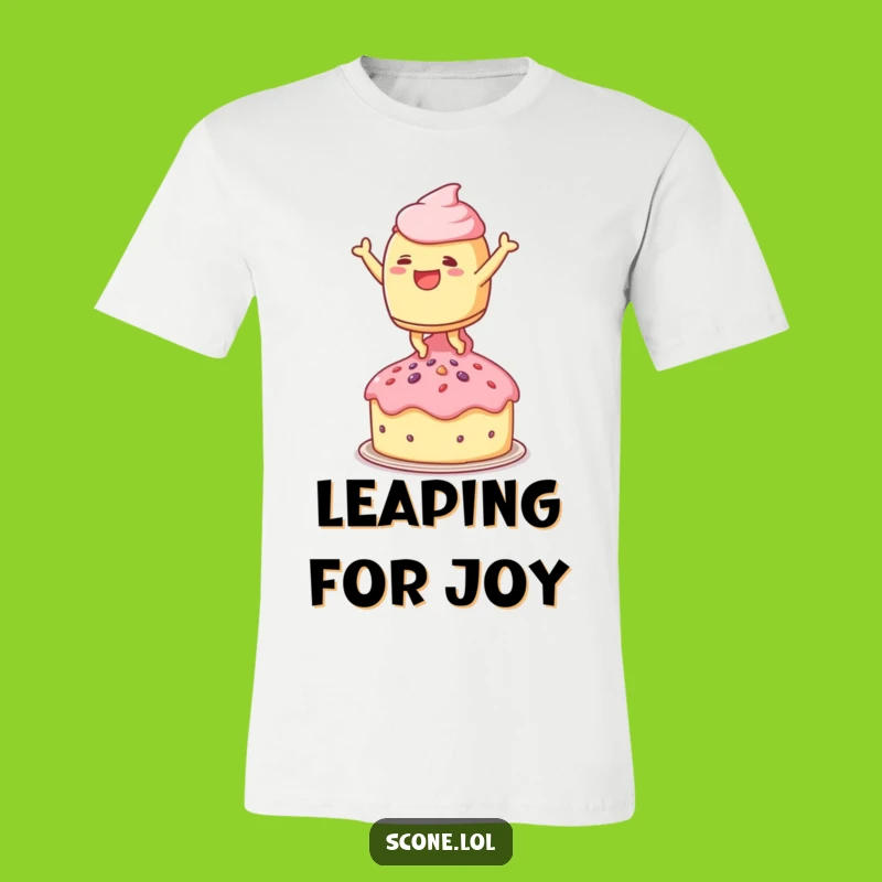 Funny Leaping Scone T-Shirt - Joyful Sweet Treat Enthusiast Apparel