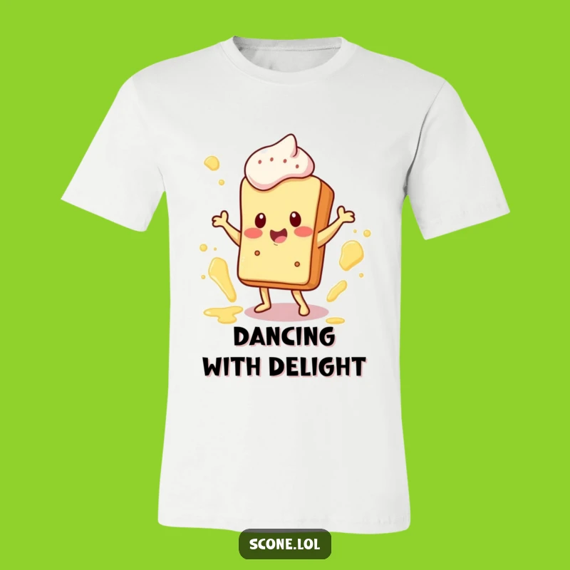 Funny Scone Happy Dance T-Shirt: Joyful Character, Hilarious Butter Splatter Tee Gift