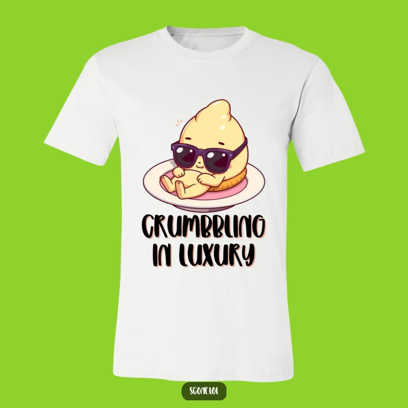 Funny Scone Relaxing T-Shirt: Tiny Sunglasses Pastry Tee for Ultimate Comfort