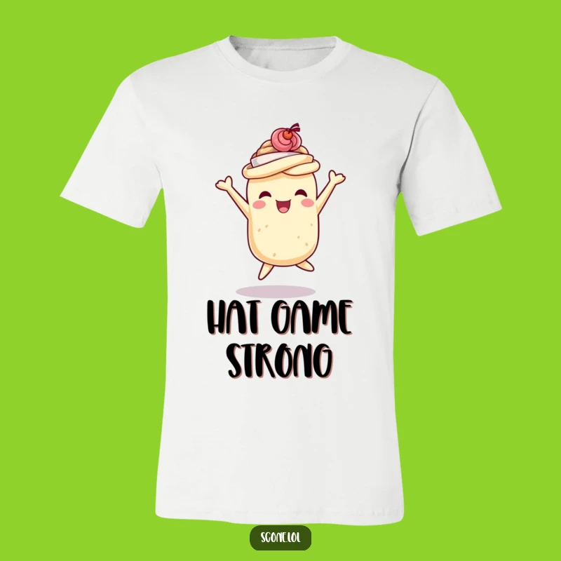 Funny Scone Delight T-Shirt: Playful Pastry With Teacup Hat Is A Hilarious Gift For All