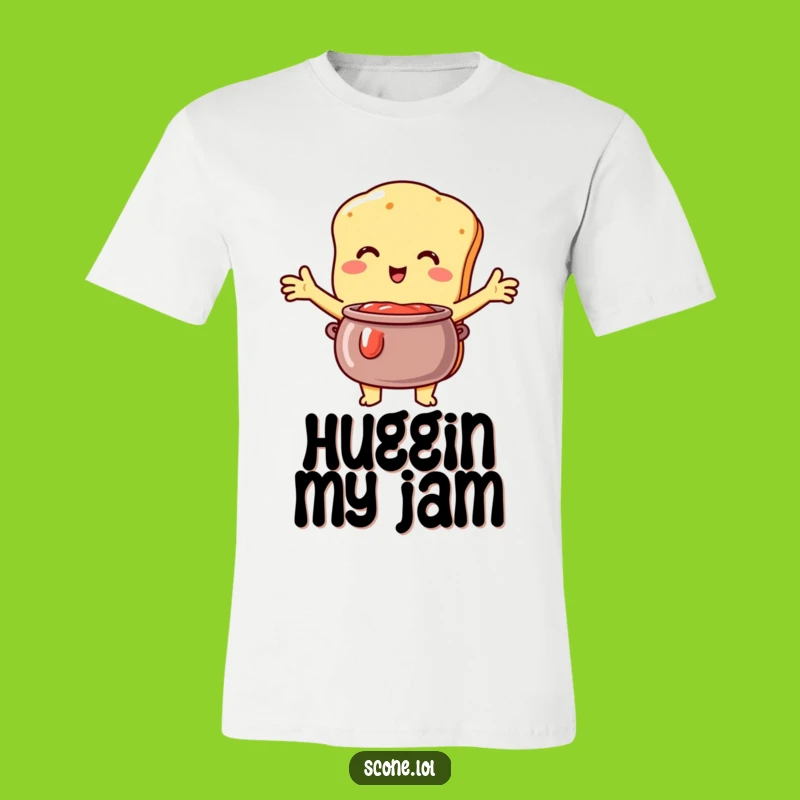 Funny Scone Jam Embrace T-Shirt: Sweet Foodie Hug Tee, Perfect Gift for Lovers!