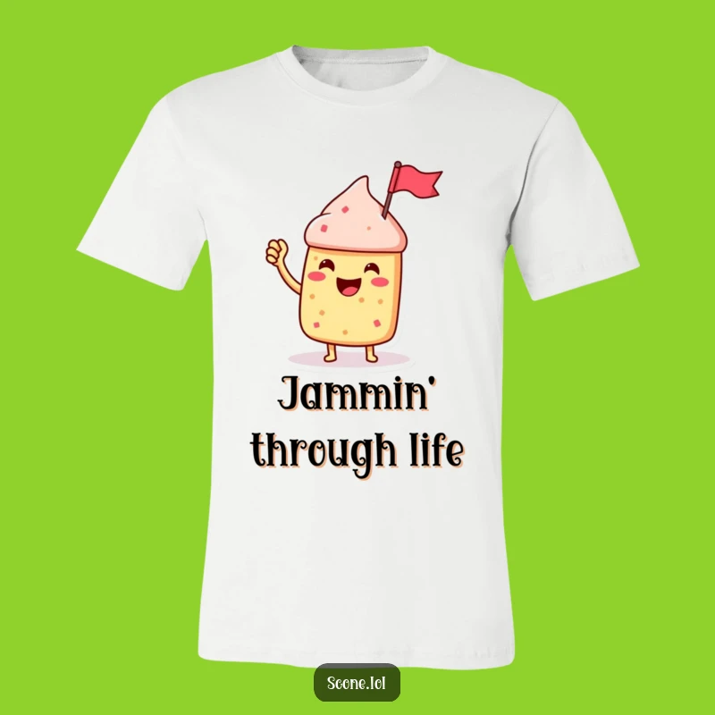 Funny Jubilant Scone T-Shirt with Jam Flag - Wear Your Enthusiasm - Gift