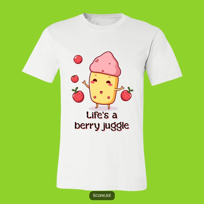 Funny Scone Juggling Berries T-Shirt - Wear Your Playful Skills - Gift