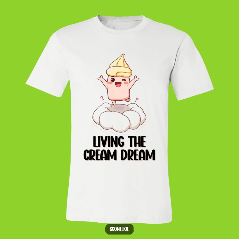 Funny Leaping Scone Cream T-Shirt - Pure Bliss Humor Tee Funny Gift