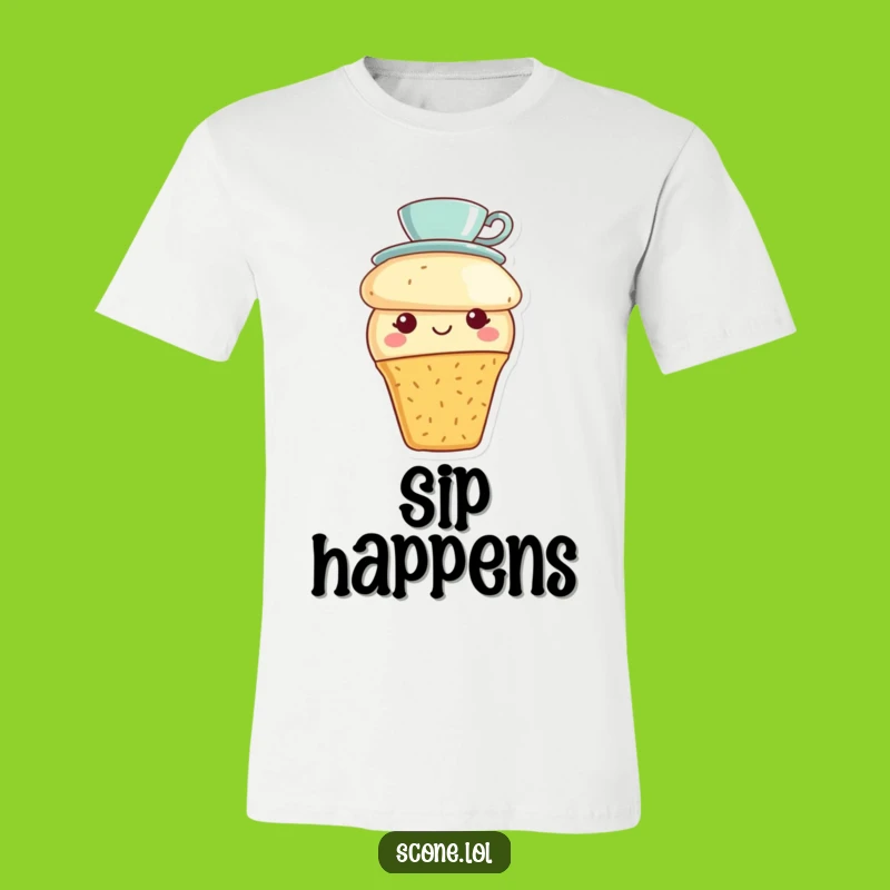 Funny Scone Tea Party T-Shirt: Cute Teacup Hat Design, a Perfect Funny Gift