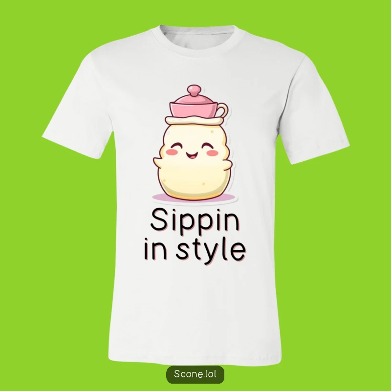 Funny Teacup Hat Scone T-Shirt - Adorable Tea Lover Apparel