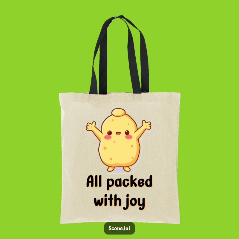 Funny Happy Scone Tote Bag: Carry Your Everything with Open Arms