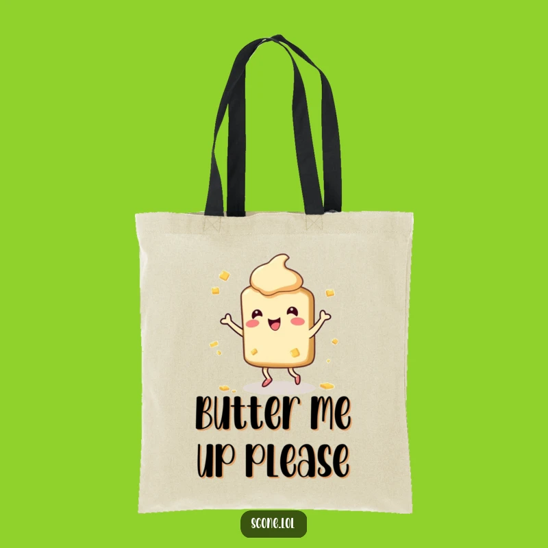 Funny Scone Dance Tote Bag: Butter Splatter Chic, Perfect for Happy Errands!