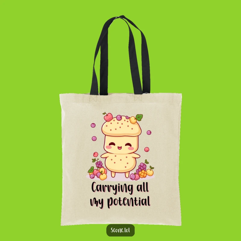 Funny Scone Juggler Tote Bag: Carry Your Laughs with This Whimsical Pastry Design