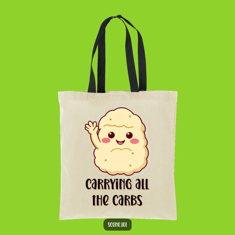 Funny Scone Wave Tote Bag: Stylish Carryall With A Smiling Pastry Is A Chic Funny Gift