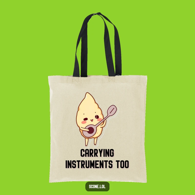 Funny Musical Scone Spoon Tote Bag - Carry Your Tune Funny Gift