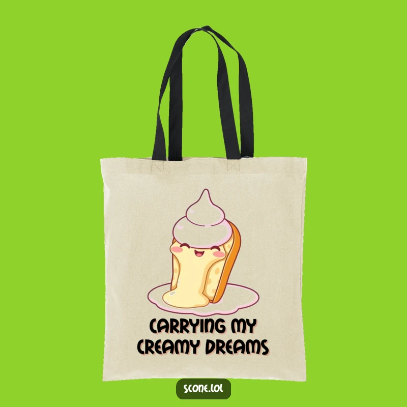 Funny Scone Cream Slide Tote Bag: Carry Your Essentials with Baked Delight