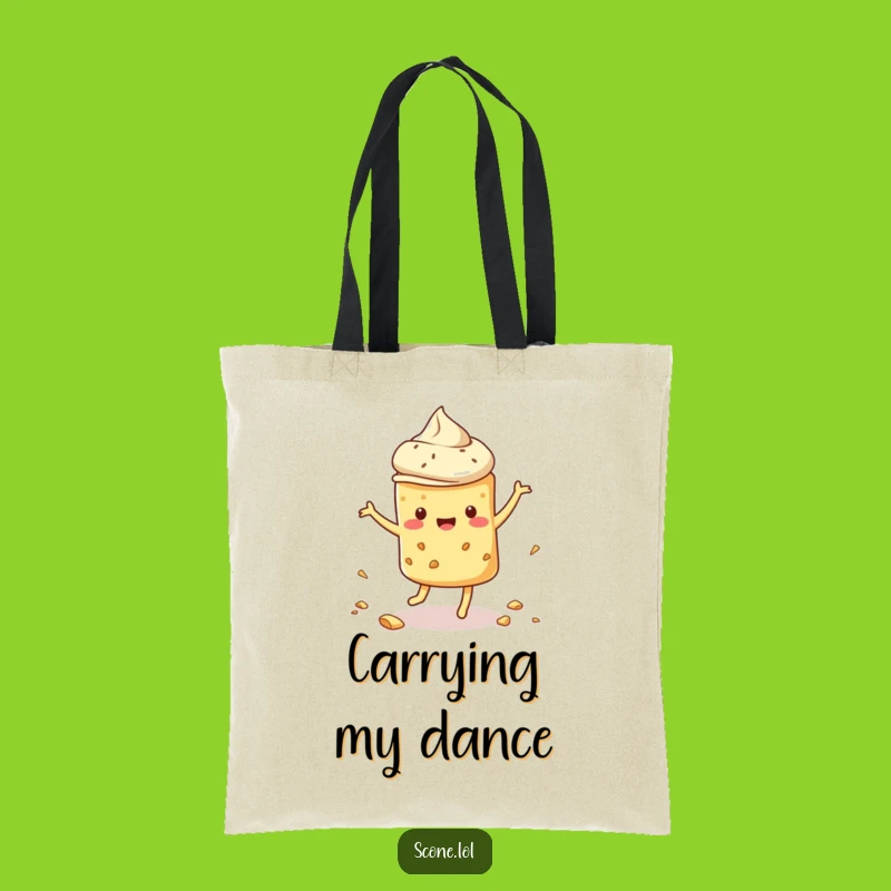 Funny Dancing Scone Tote Bag: Carry Your Groceries with a Jig!