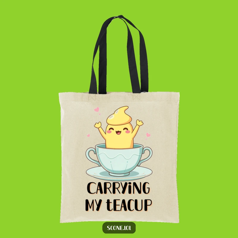 Funny Teacup Dance Scone Tote Bag: Carry Your Fun with This Whimsical Design