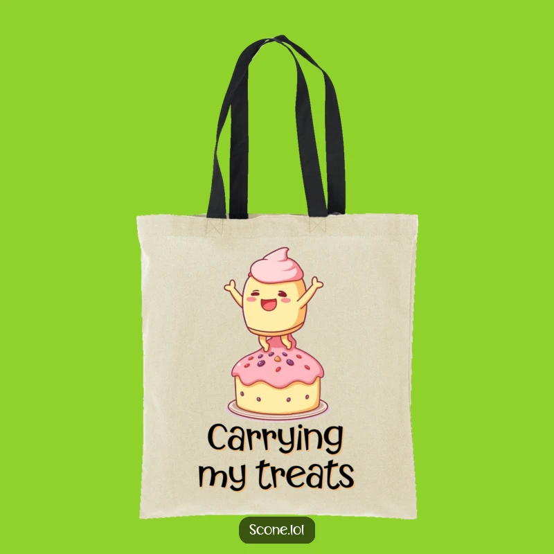 Funny Leaping Scone Tote Bag - Carry Your Sweet Joy Everywhere