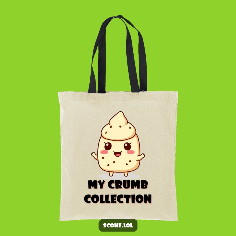 Funny Scone Crumb Tote Bag: Cheerful Character Carry-All Gift of Sharing
