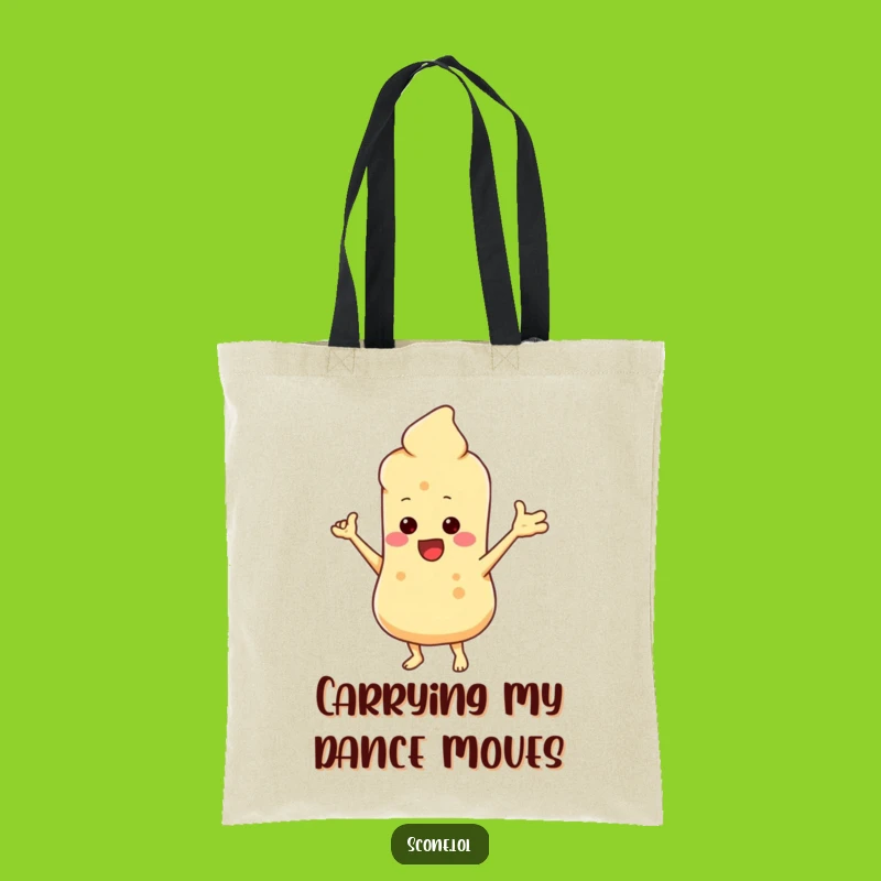 Funny Scone Dance Tote Bag: Carry Your Laughs With a Dancing Pastry Pal